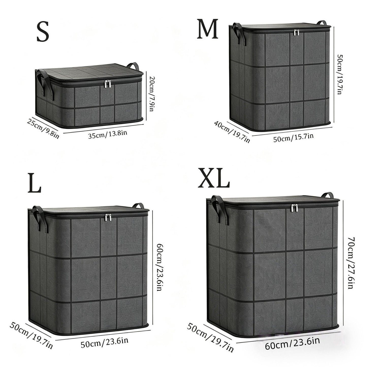 Large Foldable Storage Bag with Zipper Lid & Handles – Closet Organizer for Clothes, Blankets, Toys & Moving