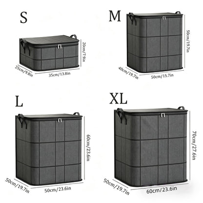 Large Foldable Storage Bag with Zipper Lid & Handles – Closet Organizer for Clothes, Blankets, Toys & Moving