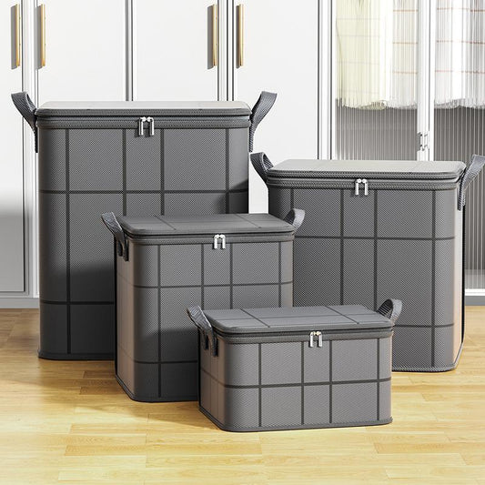 Large Foldable Storage Bag with Zipper Lid & Handles – Closet Organizer for Clothes, Blankets, Toys & Moving