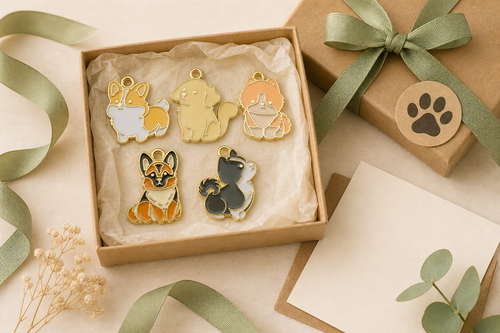 Puppy Pals Enamel Charm Set – 5 Cute Dog Charms